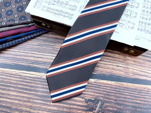 Corbata Retro Naranja Rojo Rayas Clásicas 8CM para Hombre - Image 36