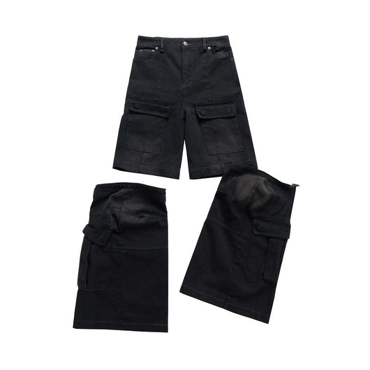 Overol Denim Vintage Desgastado con Bolsillos Múltiples y Doble Uso - Image 23