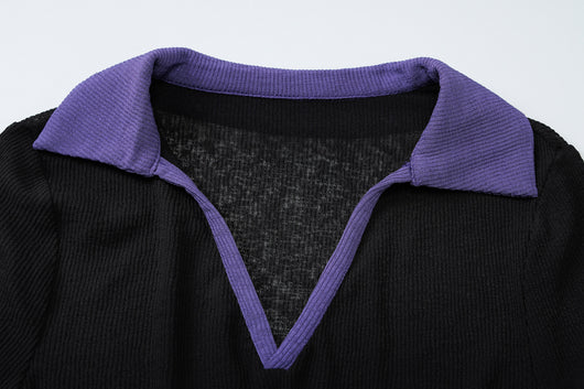 Blusa Casual de Rayas con Cuello Polo y Manga Larga - Image 18