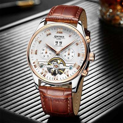 Reloj Mecánico Automático KINYUED Hueco Tourbillon Lujo para Hombre - Image 7