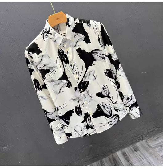 Camisa Estampada Floral Slim Fit de Manga Larga para Hombre - Image 22