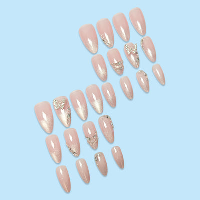 Pegatinas de Uñas Mariposa Efecto Ojo de Gato con Diamantes - Image 17