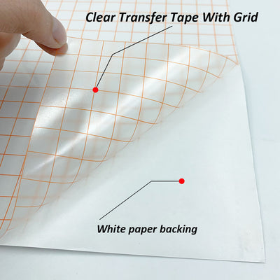 Película de Transferencia Adhesiva Autoadhesiva - Papel Craft Cuadriculado Multicolor Transparente - Image 11