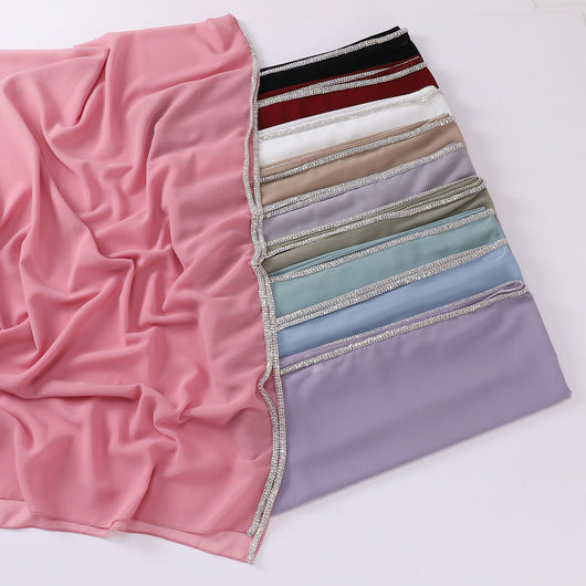 Pañuelo Casual de Chifón Liso para Mujer - Image 17