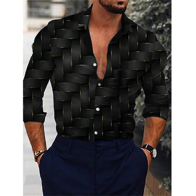 Camisa de Manga Larga con Estampado Degradado 3D - Image 35