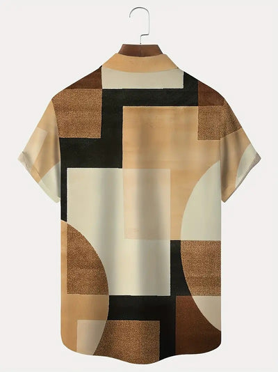Playera Geométrica Retro con Contraste de Colores en 3D - Image 22