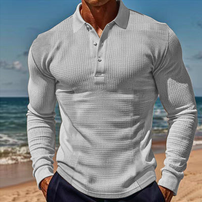Polo Casual de Manga Larga Slim Fit con Textura Waffle - Image 14
