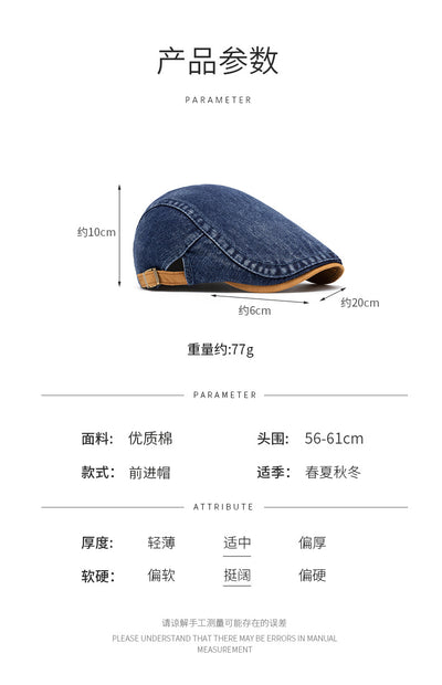 Boina Denim Desteñida para Hombre con Contraste de Colores - Image 8