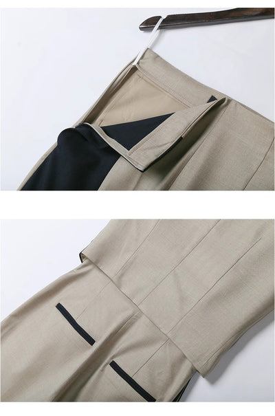Jumpsuit Ejecutivo sin Mangas con Combinación de Colores - Image 10