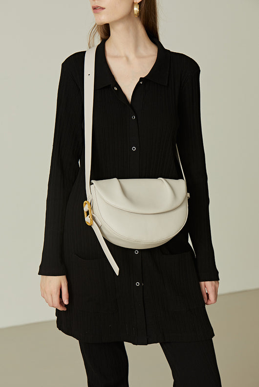 Bolso Bandolera de Cuero Vacuno con Pliegues - Image 17