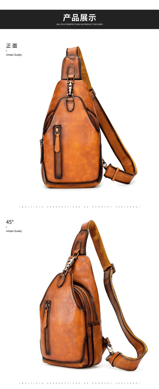 Bolso de Cuero Retro Multifuncional para Hombre y Mujer - Image 13