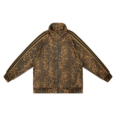 Chaqueta Retro Leopardo con Cuello Alzado y Cierre - Image 19