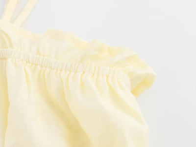Blusa Ajustada Estilo Europeo Amarilla sin Mangas - Image 14