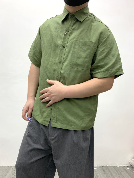 Camisa Retro Japonesa de Lino y Algodón de Manga Corta con Dobladillo Plano - Image 17