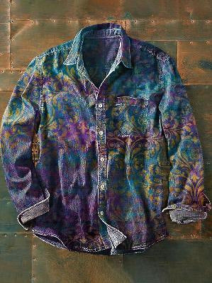 Camisa Retro de Manga Larga para Hombre - Image 46