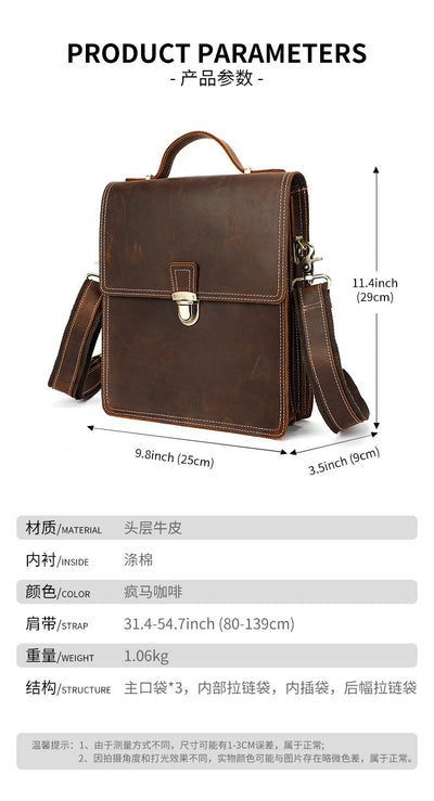 Bolsa Mensajera Vertical de Gran Capacidad con Diseño Cuadrado para Hombre - Image 24