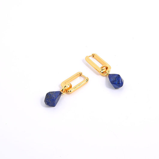 Collar Geométrico Ágata Azul Oro Natural con Ojo de Tigre 3D - Image 64