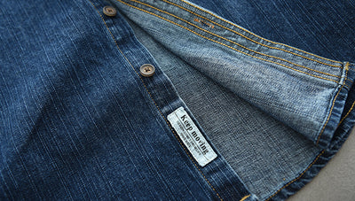Camisa de Trabajo Denim Grueso Oversized Manga Larga para Hombre - Image 24