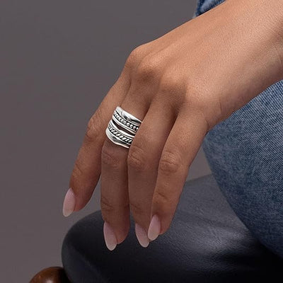 Anillo Retro Irregular para Hombre - Diseño Edgy y Moderno - Image 5