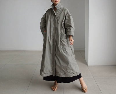 Abrigo Largo Tipo Gabardina para Mujer Talla Grande - Primavera y Otoño - Image 28