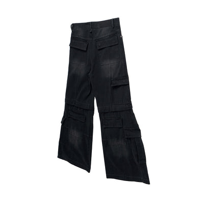 Overol Denim Vintage Desgastado con Bolsillos Múltiples y Doble Uso - Image 27