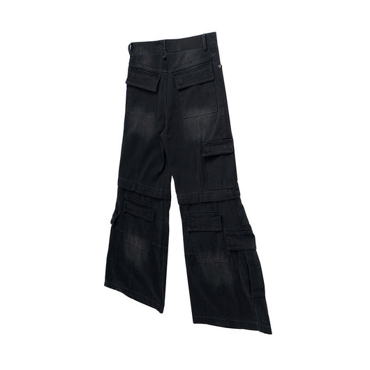 Overol Denim Vintage Desgastado con Bolsillos Múltiples y Doble Uso - Image 27