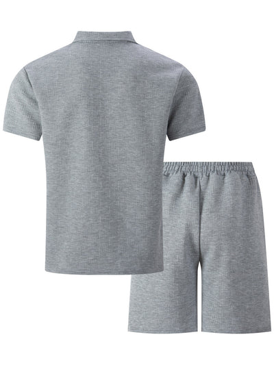 Saco Casual de Manga Corta con Textura Jacquard para Hombre - Image 35