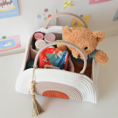 Canasta Tejida Portátil para Pañales y Almacenamiento del Bebé - Image 23