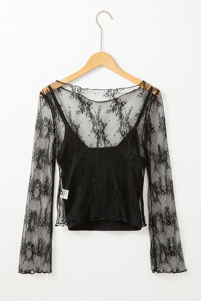 Blusa Reductora de Encaje Manga Larga Ajustada para Mujer - Image 10