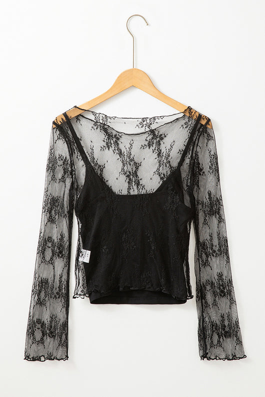 Blusa Reductora de Encaje Manga Larga Ajustada para Mujer - Image 10
