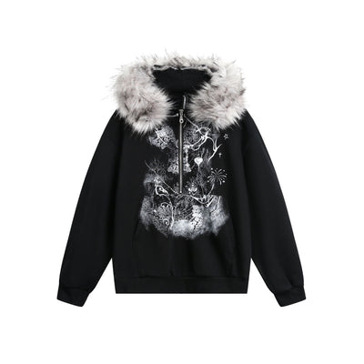 Suéter Cardigan con Cuello de Piel y Cierre de Cremallera - Image 18