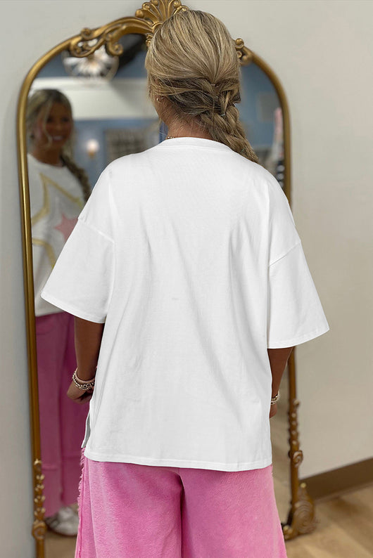 Blusa Suelta Versátil con Parches - Manga Corta Estilo Europeo y Americano - Image 15