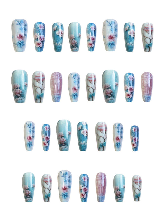 Uñas Postizas Flor Begonia Blanca - Set de 24 Piezas con Esmalte Incluido - Image 8