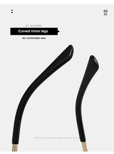 Gafas Elegantes Marco Grande Metal Mitad Inferior - Image 34