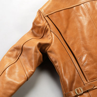 Chaqueta de Cuero para Hombre Solapa Clásica Gamuza Encerada - Image 33