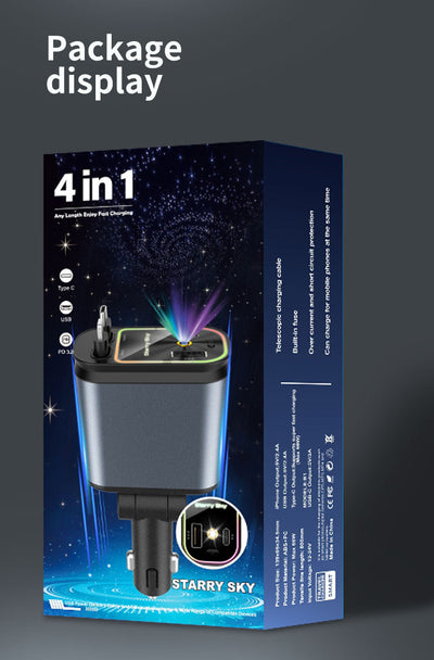 Encendedor Multifunción 4 en 1 con Luz Ambiental Cielo Estrellado y Cargador para Auto - Image 15