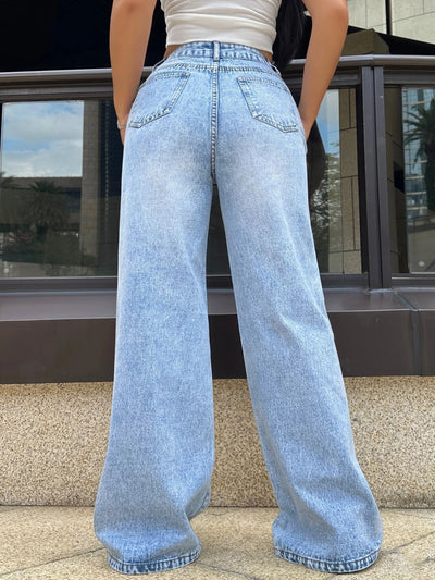 Jeans Rotos Deslavados Rectos Anchos - Image 17