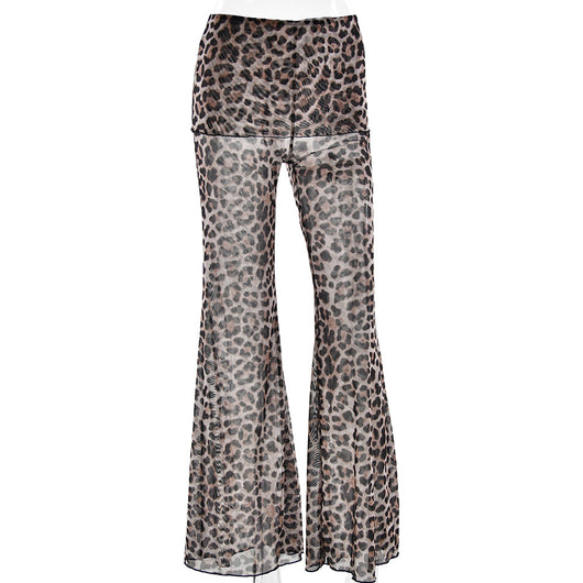 Pantalones Estampado Leopardo y Flores con Malla - Image 22