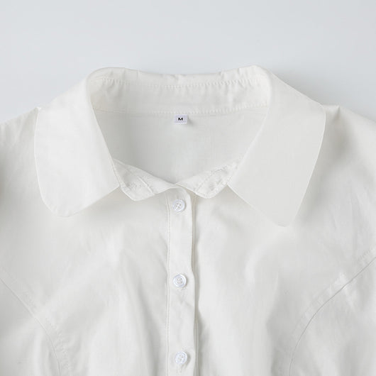 Polo Ajustado de Manga Abullonada y Color Sólido - Image 17