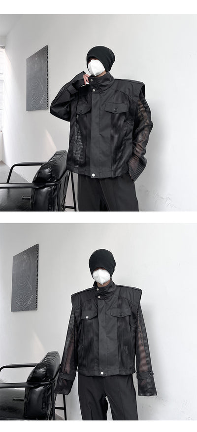 Blusa Suelta de Gasa con Cuello Alto Protección Solar - Image 18
