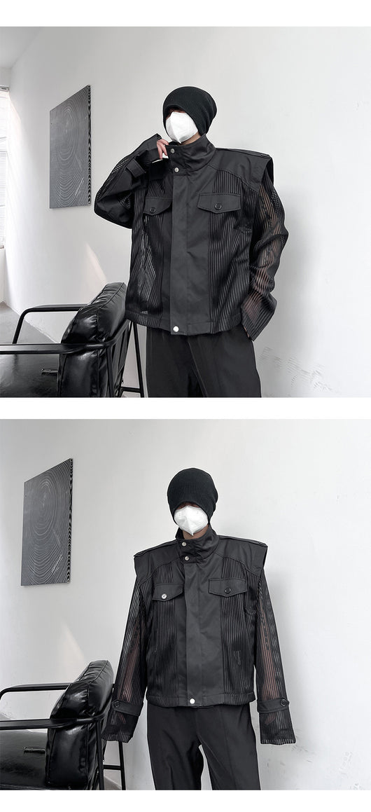 Blusa Suelta de Gasa con Cuello Alto Protección Solar - Image 18