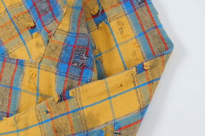 Camisa Vintage con Detalles Perforados - Estilo Personalidad - Image 11