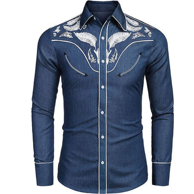 Camisa Suelta Estampada Estilo Western Americano - Image 28