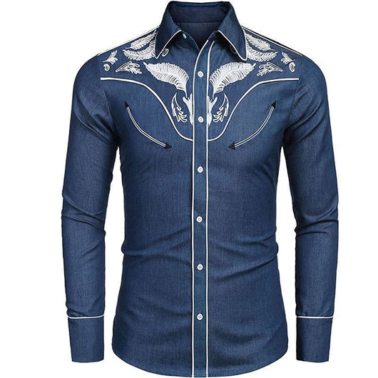 Camisa Suelta Estampada Estilo Western Americano - Image 28