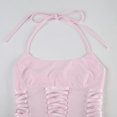 Chaleco Halter con Control de Cintura y Cordones - Diseño Veraniego para Mujer - Image 14