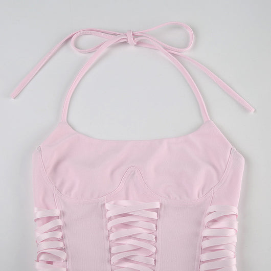 Chaleco Halter con Control de Cintura y Cordones - Diseño Veraniego para Mujer - Image 14