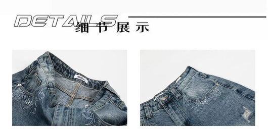 Jeans Curvy Desgastados con Parches Lavado Vintage - Image 13
