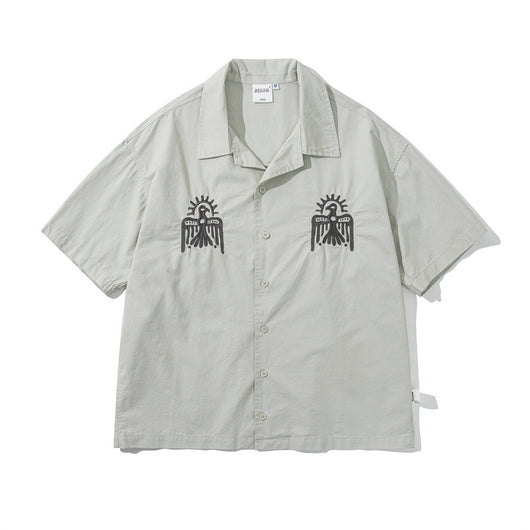 Camisa Cargo Retro con Bordados Divertidos - Estilo Casual de Verano - Image 30