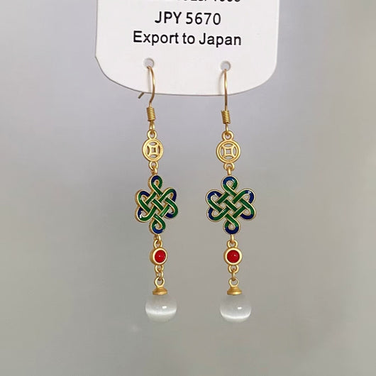 Aretes de Borla Nudo Chino Estilo Nacional Cheongsam - Image 11