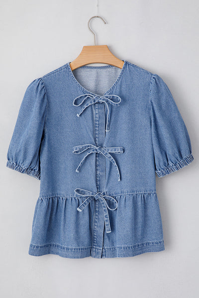 Blusa Elegante con Detalle de Moño y Fruncido - Image 13
